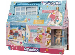 Cicciobello - Amicicci Casa Trolley, un playset che diventa trolley con Mini Personaggio e un cucciolo inclusi
